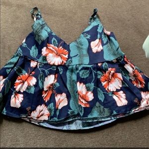 Tropical Crop Top that Flares at the end